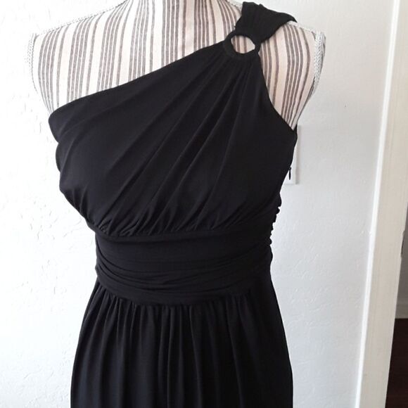 Maggy London Black One Shoulder Dress - Picture 2 of 5